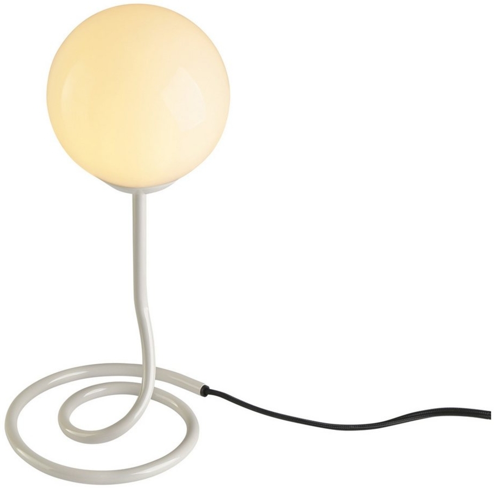 my home Tischleuchte Silas, ohne Leuchtmittel, Ø 15 cm, Materialmix - Metallfuß mit weißem Glasschirm Bild 1