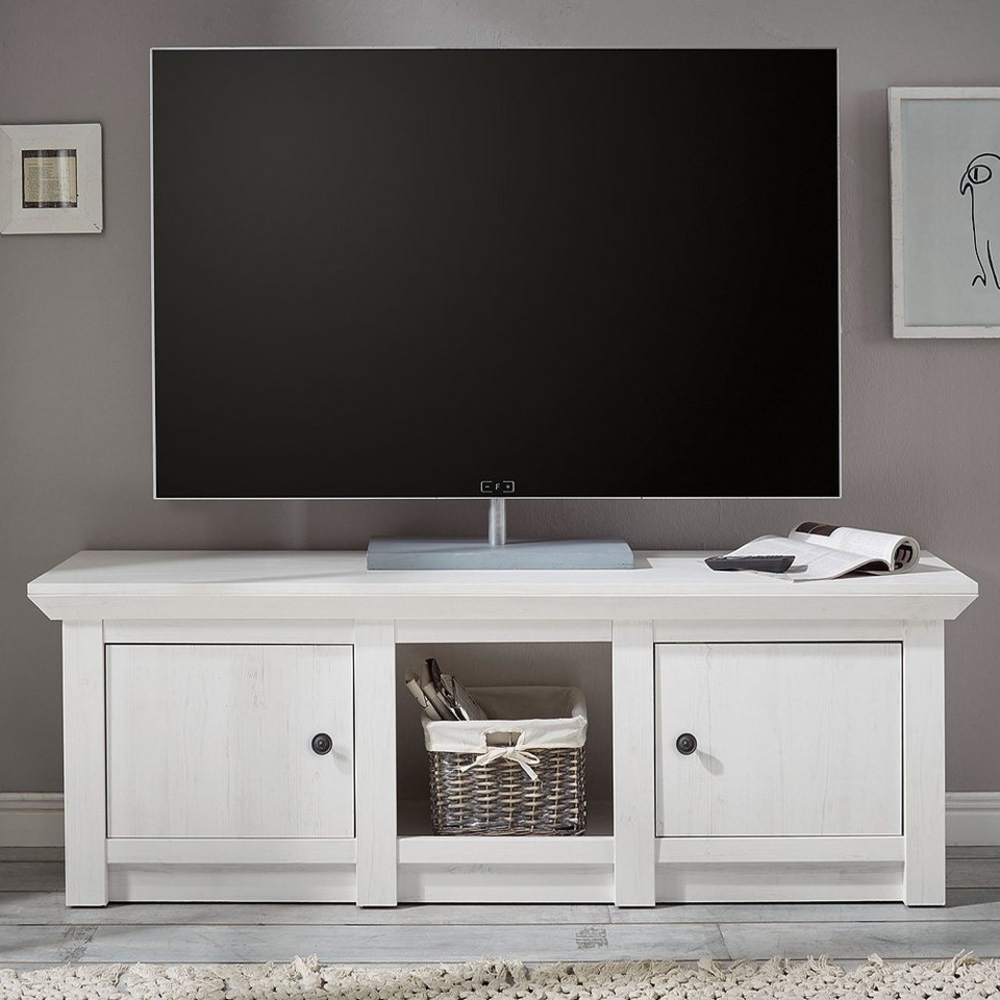 Lomadox Lowboard WINGST-61, TV- im Landhaus Stil Dekor Pinie weiß Nb. B/H/T ca. 152x51x45cm Bild 1