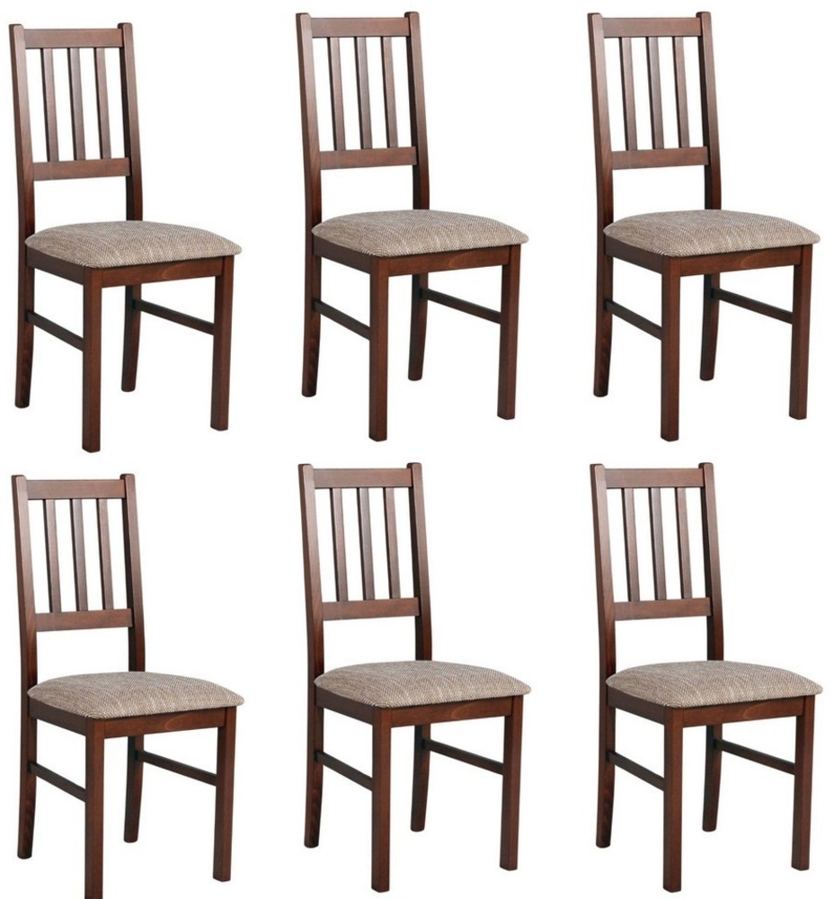 MOEBLO Stuhl BESO 04 (Polsterstühle, Holzstühle, Esszimmerstühle, Polsterstuhl aus Buchenholz für Esszimmer, Holzstuhl mit gepolstertem Sitz, 6 St), (BxHxT): 43x90x40cm Bild 1