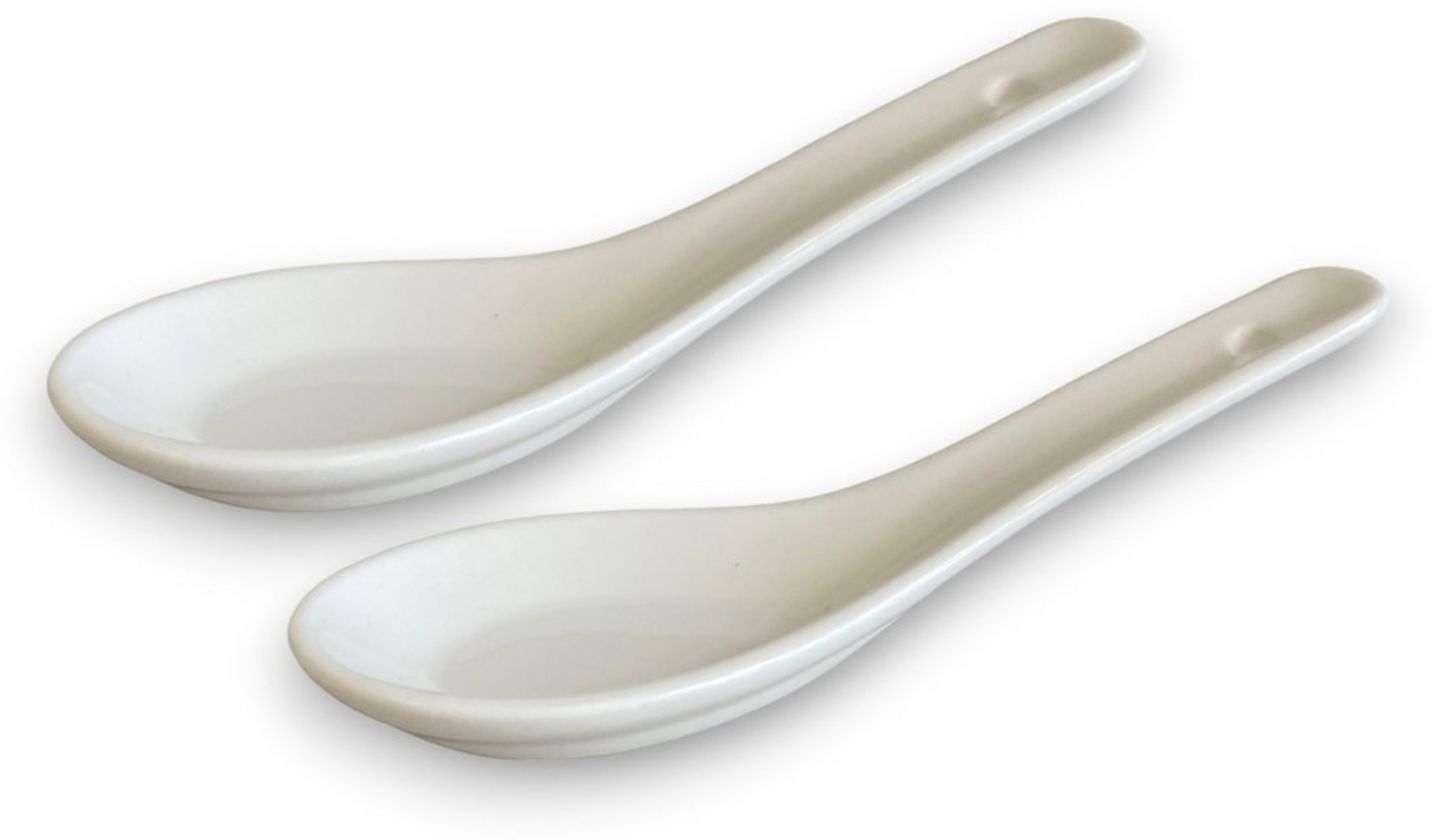WestCraft Suppenlöffel White and black Series ASIATICA, Porzellan-Löffel-Set Asien / Ramen, 13 cm - Reis-Löffel - Suppen-Löffel, Servier-Löffel - Spoon-Set Bild 1