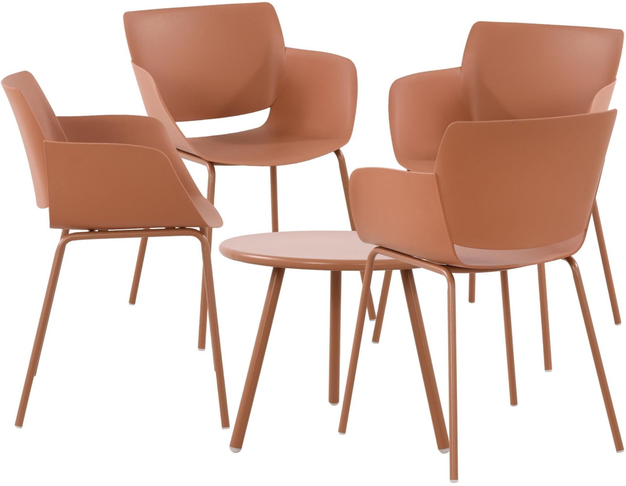 CLP Sitzgruppe Berena Set Tisch Berea Stühle Alpena wetterfest und UV-beständig,terracotta 4 Stühle Bild 1