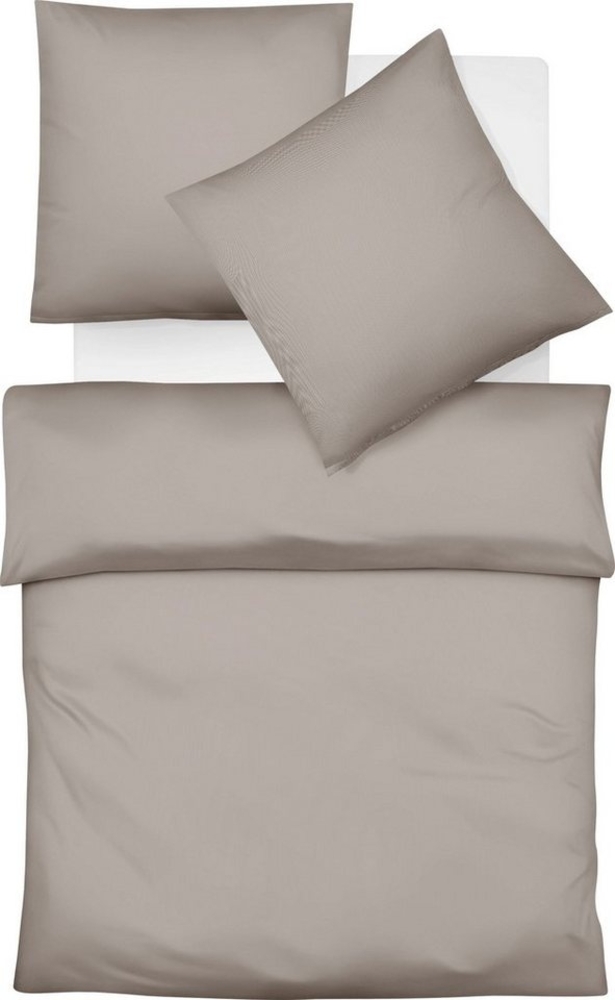 Fleuresse Lech Edelflanell Bettwäsche 135x200 Fischgrätmuster taupe 603089-27 Bild 1