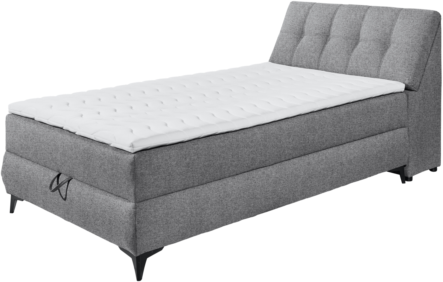 Boxbett >ATLANTIS 6< 120x200 cm Liegefläche, Bezug dark grey - 125x102x240cm (BxHxT) Bild 1