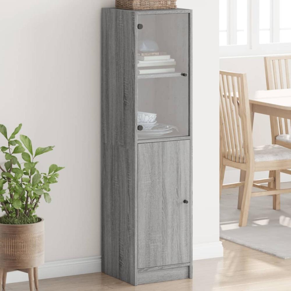 vidaXL Highboard mit Glastür Grau Sonoma 35x37x142 cm 836446 Bild 1