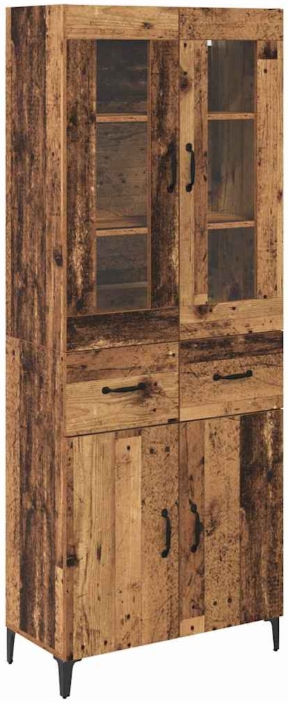 vidaXL Highboard Wandmontiert Altholz 69,5 x 34 x 180 cm Holzwerkstoff 3415735 Bild 1