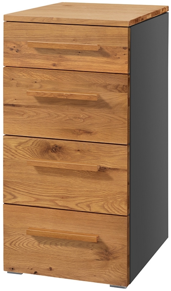 Hasena Kommode Quatro anthrazit Wildeiche natur, geölt zerlegt Bild 1