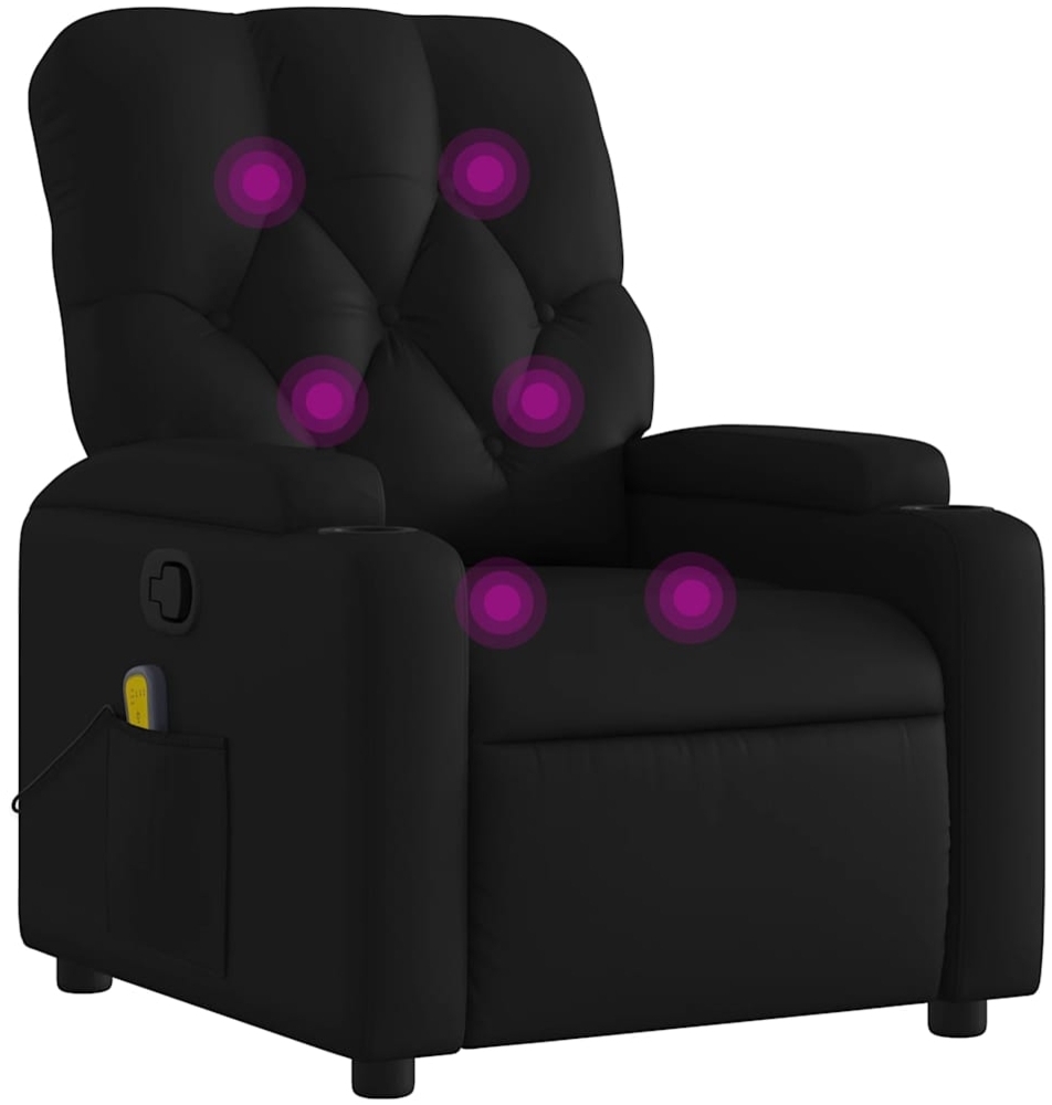 vidaXL Massage-Relaxsessel, Kunstleder, Schwarz 3206084 Bild 1