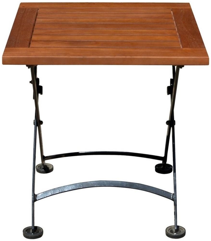 Spetebo Gartentisch Holz Klapptisch mit Metall Gestell 45 cm (Packung, 1-St, Tisch Klappbar), Beistelltisch Gartentisch Dekotisch Bild 1