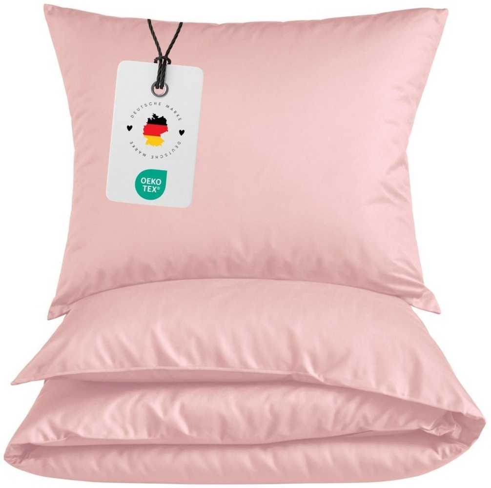 Carpe Sonno Bettwäsche Mikrofaser Bettwäsche 135x200 155x220 200x200 Einfarbig Atmungsaktiv, Mikrofaser, 2 teilig, Uni Bettbezug 135x200 Rosa - Super soft & Oeko-Tex Zertifiziert Bild 1