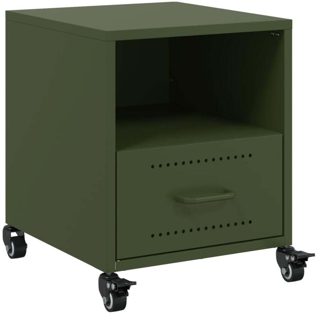 vidaXL Nachttisch Olivgrün 36x39x43,5 cm Stahl 846712 Bild 1