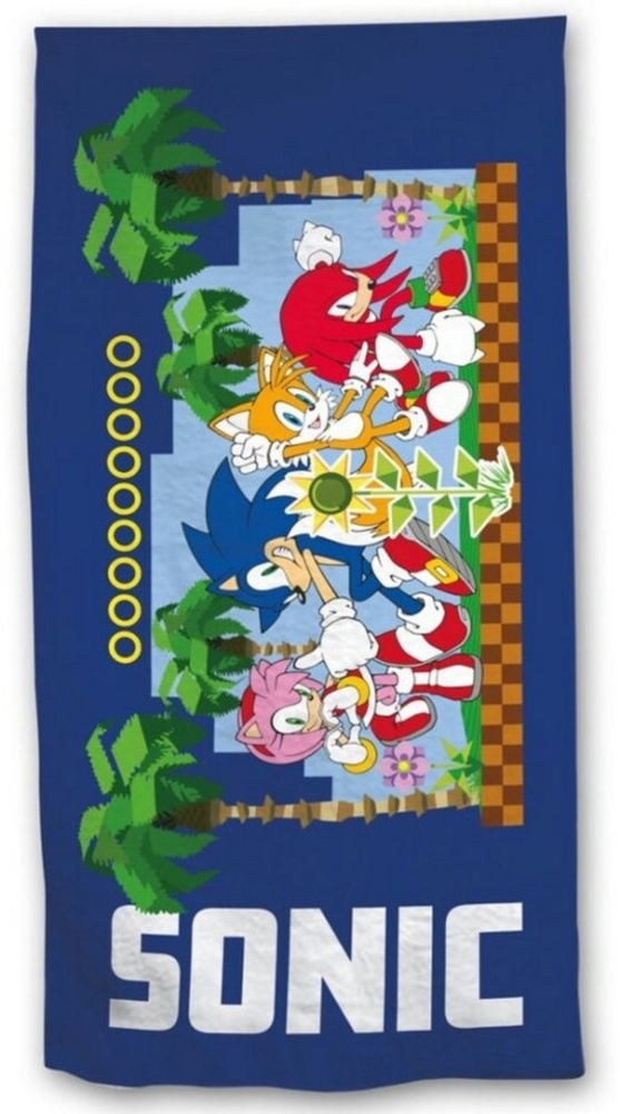 Sonic SEGA Strandtuch Sonic, Knuckles, Amy Rose Tails Mikrofaser Badetuch, Polyester, 70x140 cm Bild 1