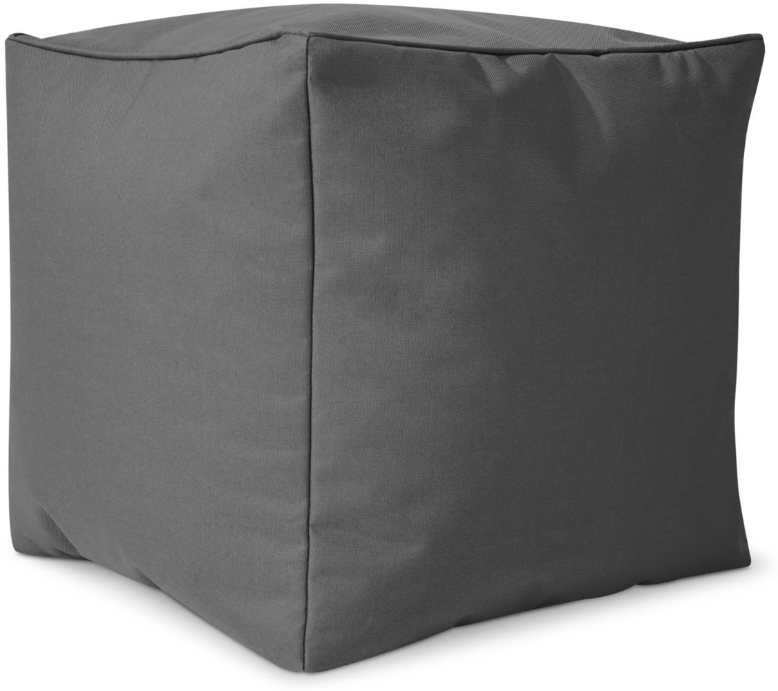 Green Bean® Sitzsack-Hocker 40x40x40cm mit EPS-Perlen Füllung - Sitz-Pouf für Sitzsäcke - Sitzhocker für Kinder und Erwachsene - Grau Bild 1