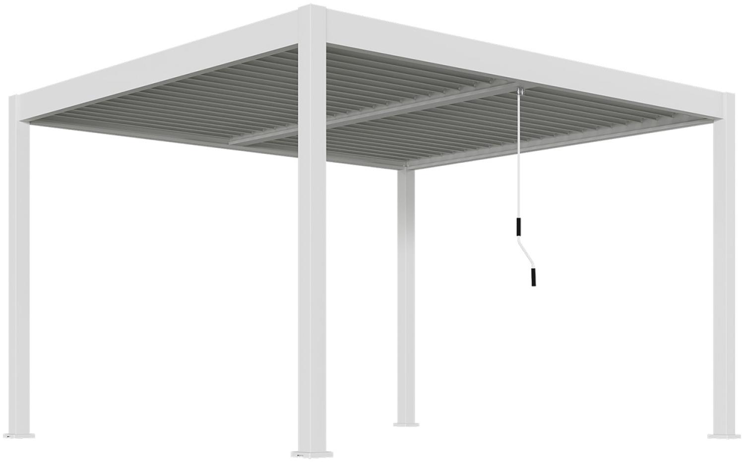 Voll-Aluminium Deluxe Lamellendach Pergola 3,6x4m weiß Bild 1