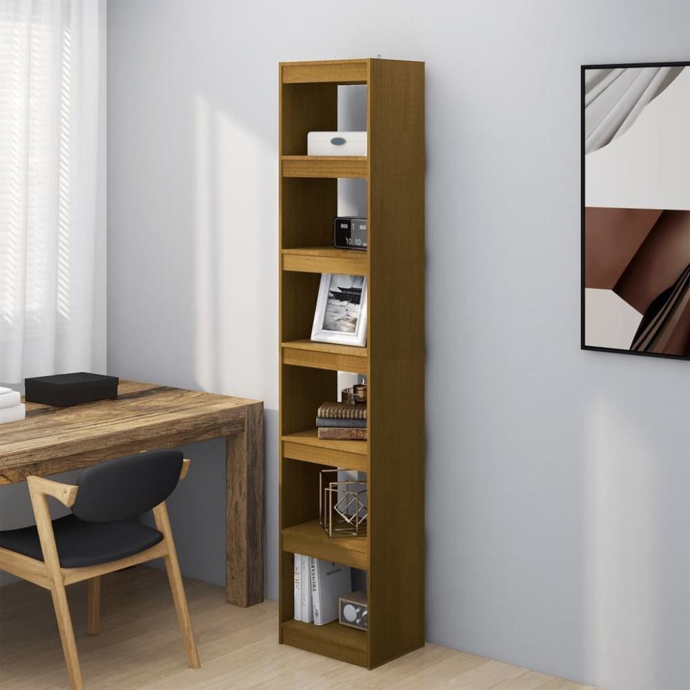 vidaXL Bücherregal/Raumteiler Honigbraun 40 x 30 x 199 Massivholz Kiefer 808156 Bild 1