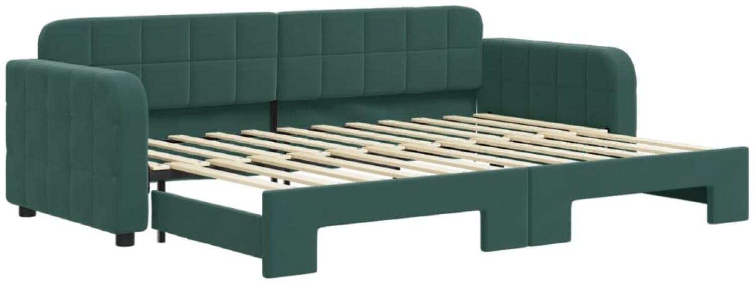 vidaXL Tagesbett Ausziehbar Dunkelgrün 80x200 cm Samt 3196924 Bild 1