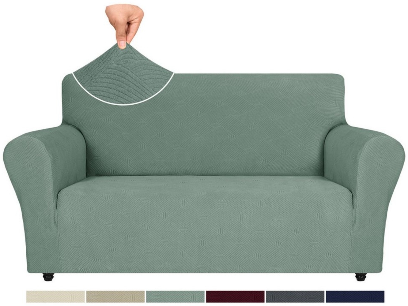 Coonoor Sofahusse Stretch Sofabezug, Sofa Überzug 1/2/3/4 Sitzer, Sofaschoner rutschfest, Elastisch Couch Überzug Mit Armlehnen, Sofaüberwurf Couch Überwurf Bild 1