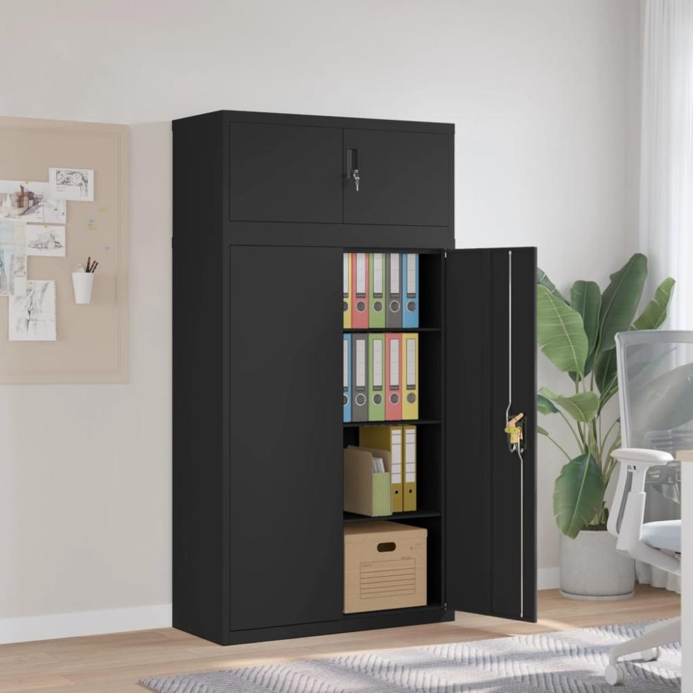 vidaXL Aktenschrank Schwarz 90x40x180 cm Stahl 3188325 Bild 1