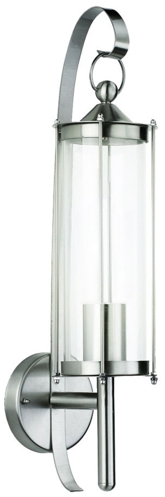 Wandlampe, Edelstahl, Glas, silber, IP44, H 52,5 cm Bild 1