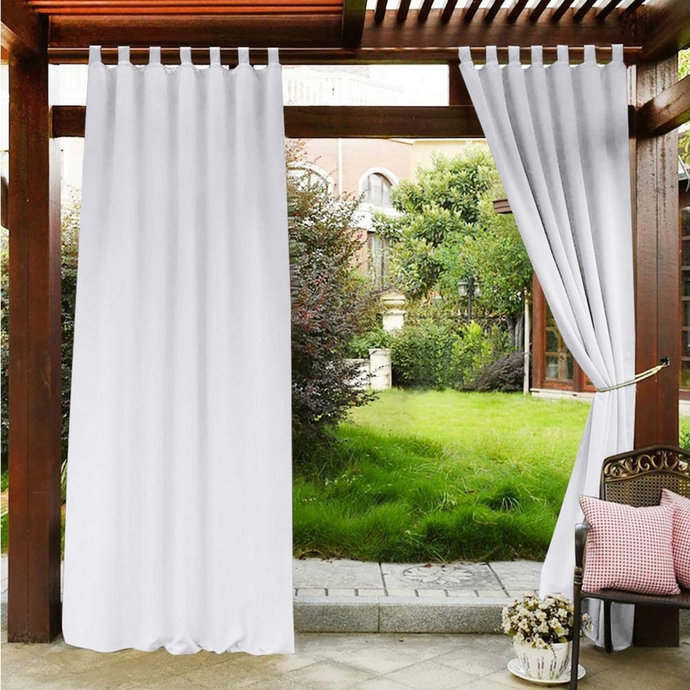 Qelus Outdoorvorhang Blickdicht Vorhang Outdoor Wasserdicht Gardinen Balkon, (2 St), Thermo Für Gardinen Garten Terrassen Bild 1