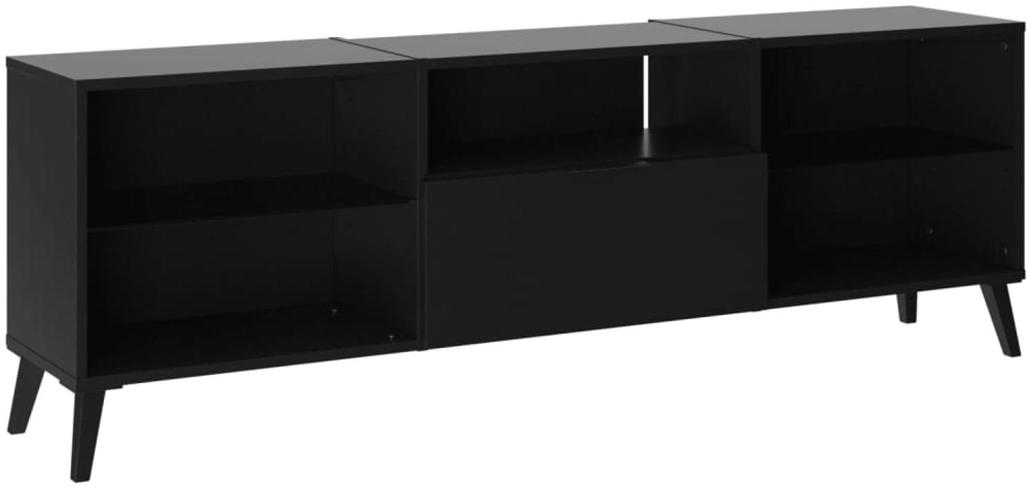 FMD Möbel - DARK 4 - TV/Hifi Lowboard - melaminharzbeschichtete Spanplatte - schwarz - 153,5 x 52 x 31,5cm Bild 1