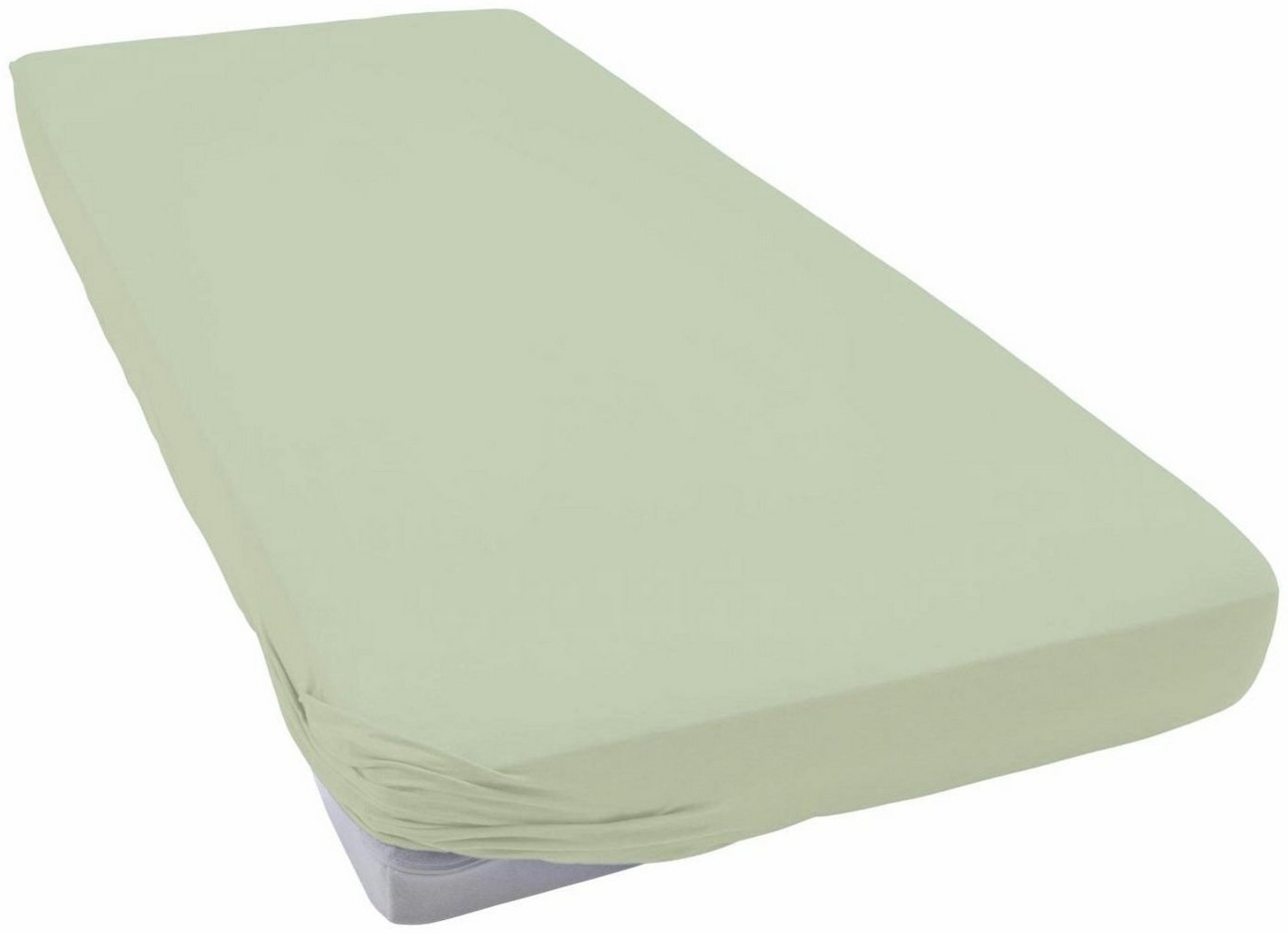 ESTELLA Spannbetttuch Zwirnjersey | Verde | 100x200 cm | passend für Matratzen 90-120 cm (Breite) x 200-220 cm (Länge) | trocknerfest und bügelfrei | 97% Baumwolle 3% Elastan Bild 1