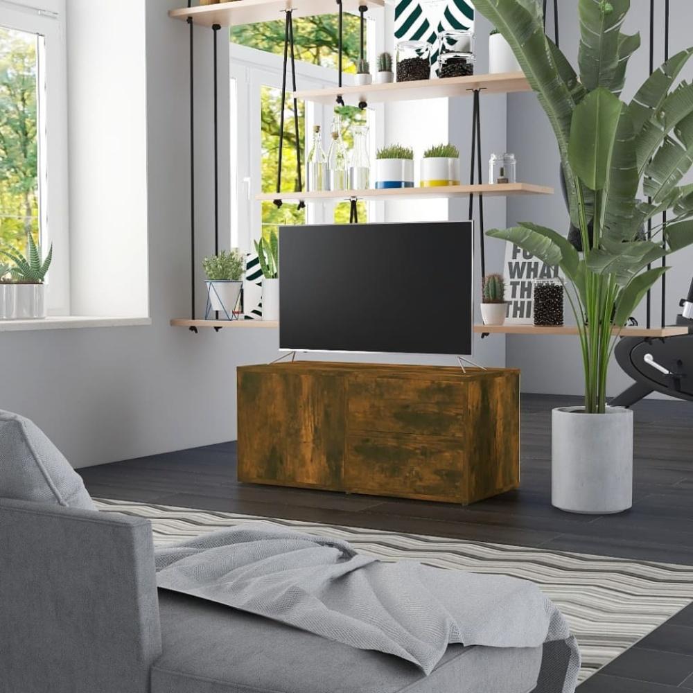 vidaXL TV-Schrank Räuchereiche 80x34x36 cm Holzwerkstoff 815495 Bild 1