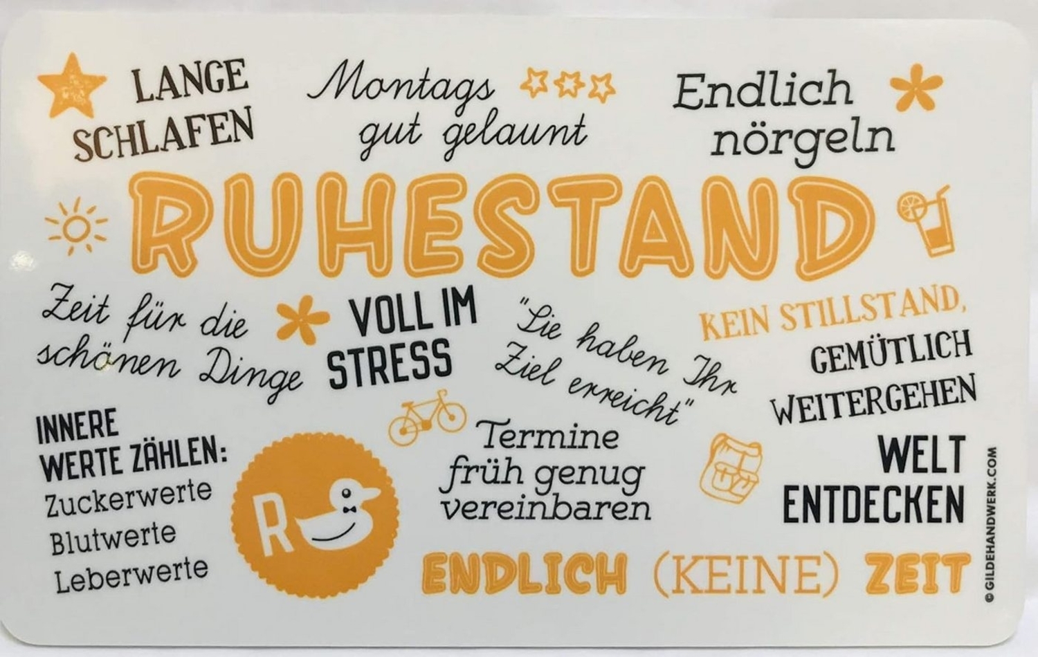 GILDE Frühstücksbrett Frühstücksbrettchen „Ruhestand“ – Resopal – Geschenk zum Renteneintrit, Resopal, (1-St) Bild 1