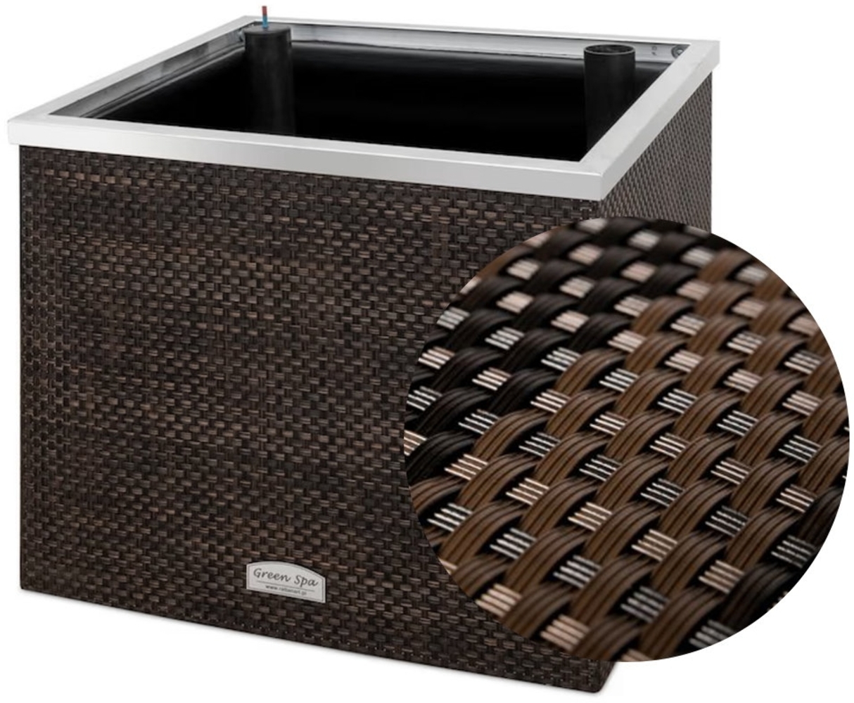 XL Polyrattan Pflanzkübel mit Selbstbewässerung Blumentopf Blumenkübel Hochbeet Bild 1