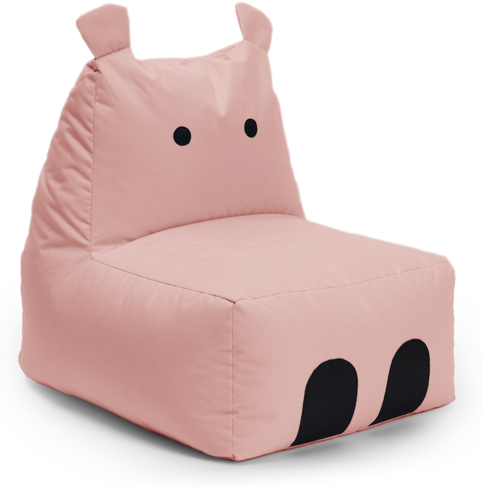 LUMALAND Kindersitzsack Animal Line Hippo (200 L) - indoor & outdoor - Pastell Pink Bild 1