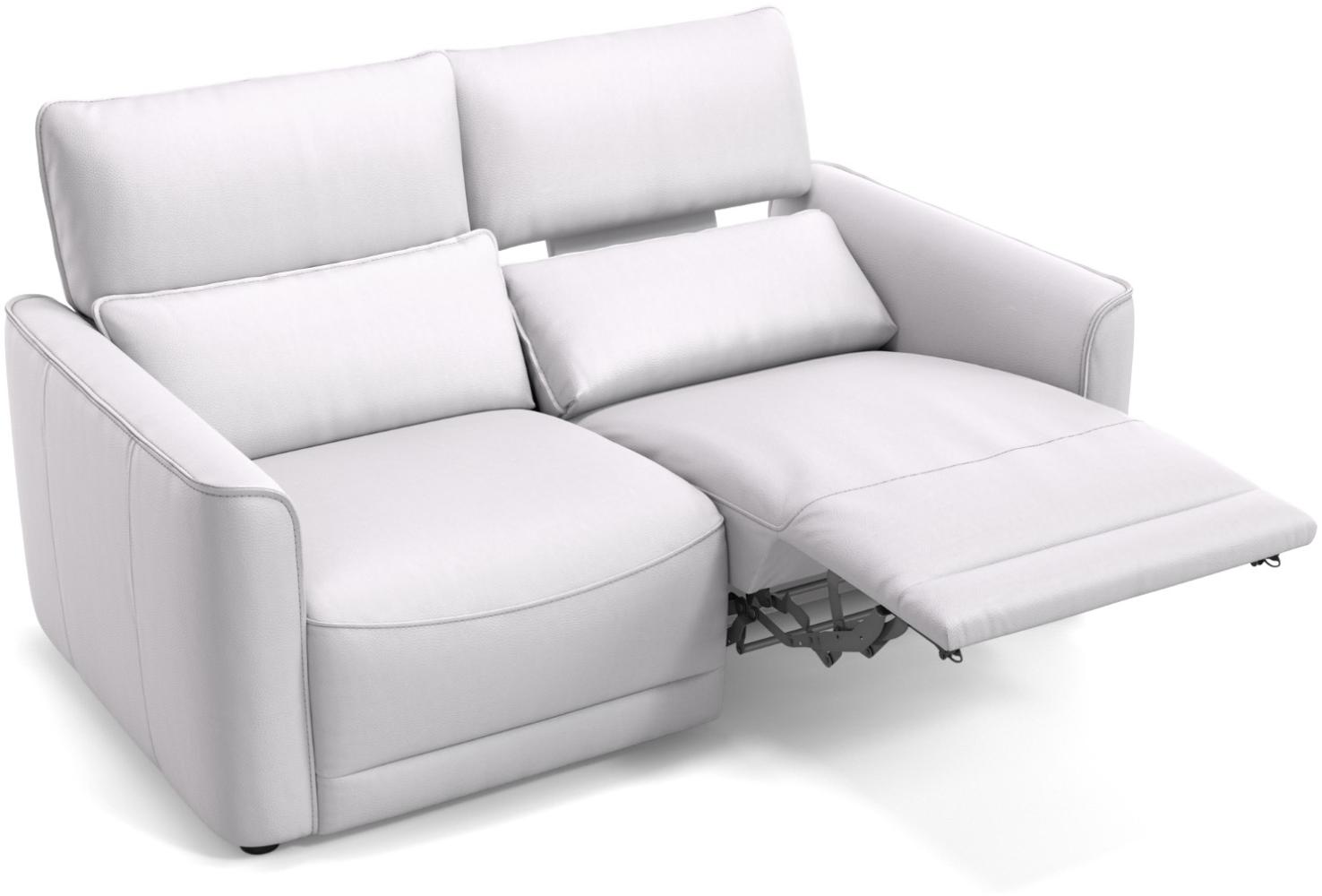 Sofanella Zweisitzer GALA Ledercouch Sofa Designercouch in Weiß Bild 1