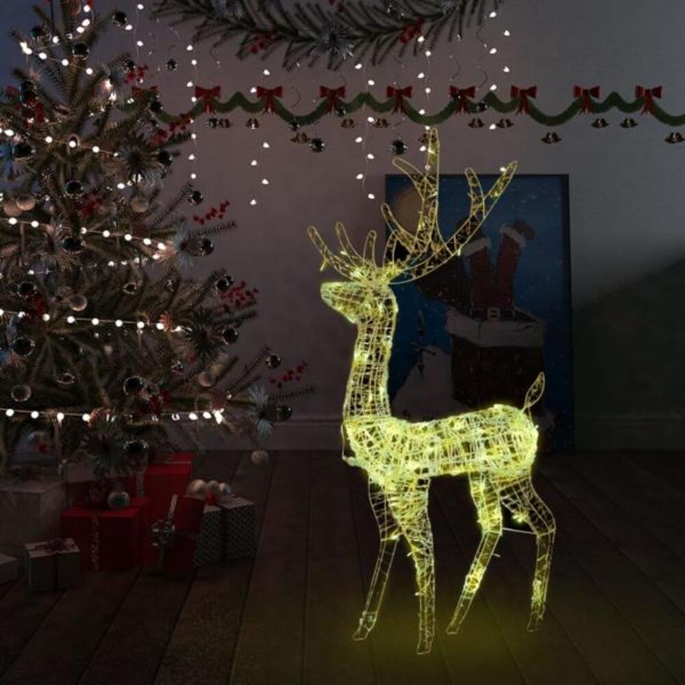 vidaXL LED-Rentier Acryl Weihnachtsdekoration 140 LEDs 120 cm Warmweiß 329781 Bild 1