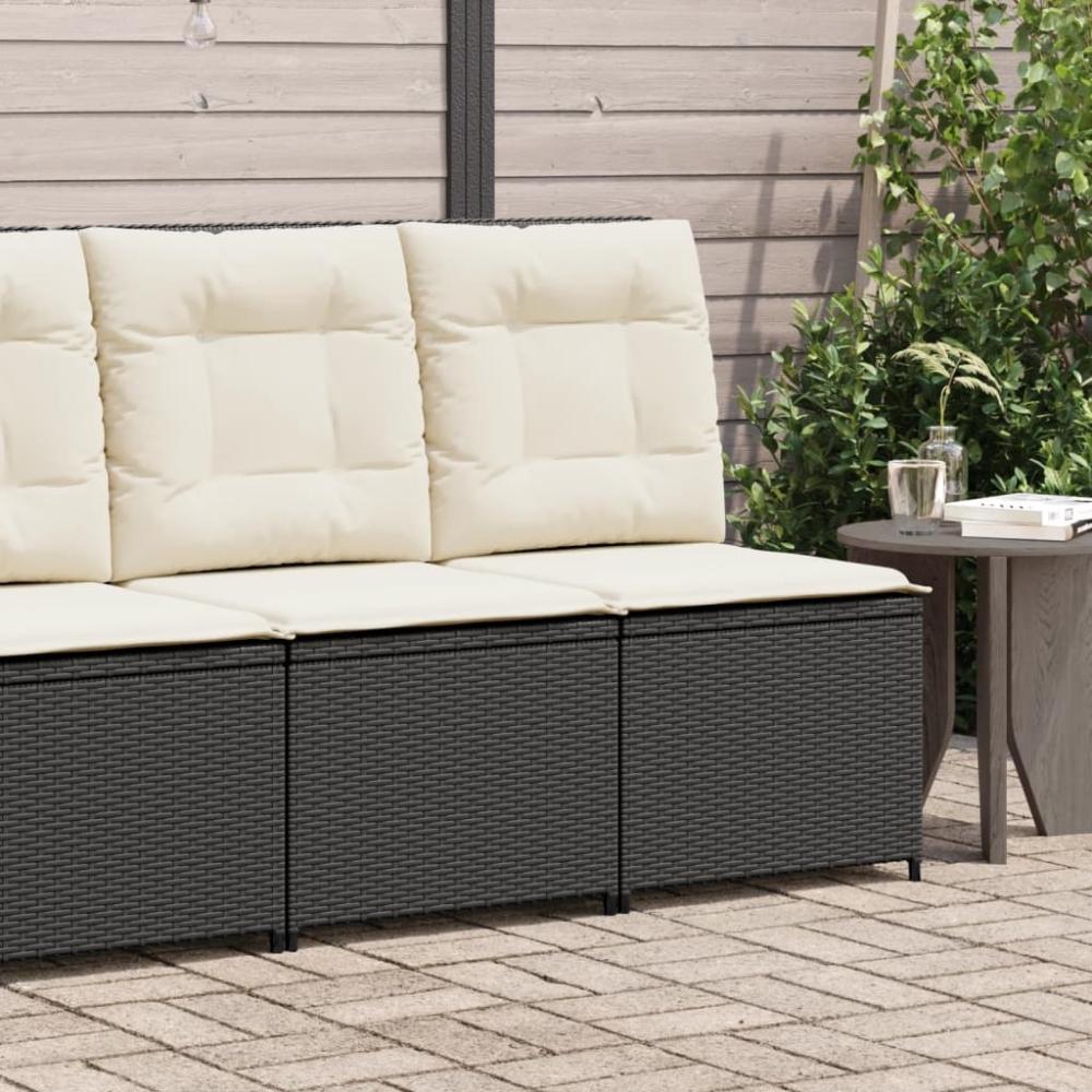 vidaXL Gartensessel mit Liegefunktion und Kissen Schwarz Poly Rattan 368973 Bild 1