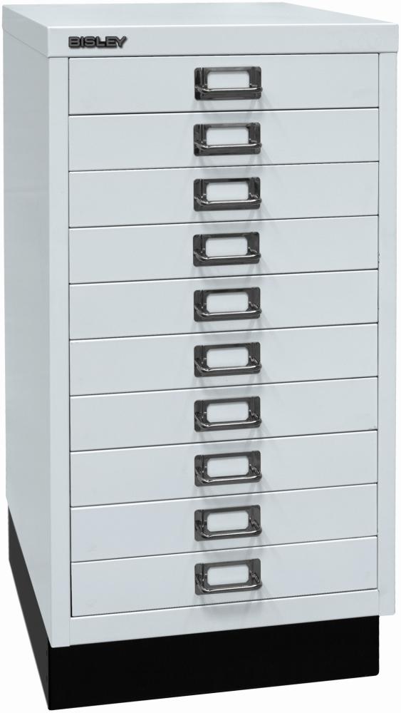 Bisley MultiDrawer™, 29er Serie mit Sockel, DIN A3, 10 Schubladen, Farbe lichtgrau Bild 1