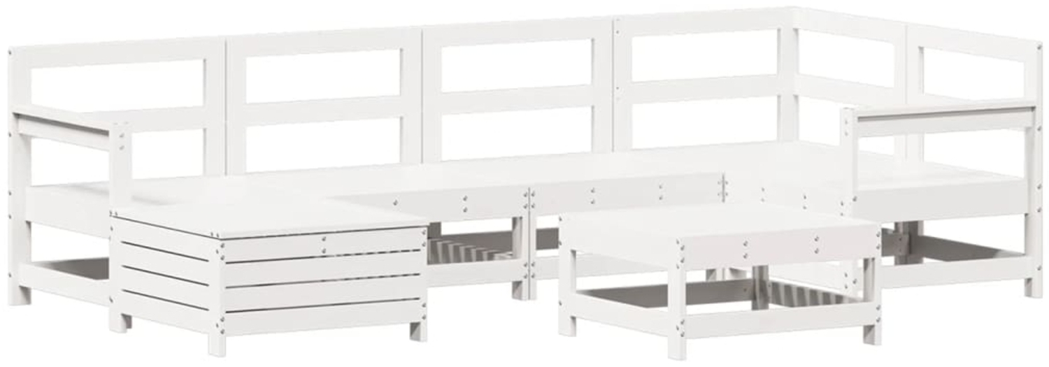 vidaXL 7-tlg. Garten-Sofagarnitur Weiß Massivholz Kiefer 3250957 Bild 1