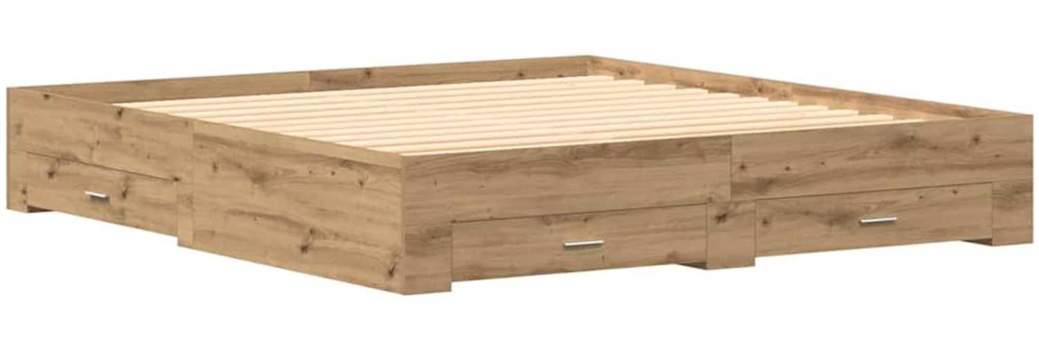 vidaXL Bettrahmen Artisan-Eiche 180 x 200 cm Holzwerkstoff 3333961 Bild 1