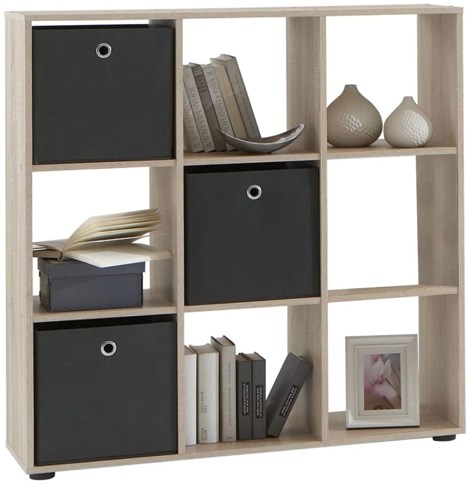 FMD Möbel - MEGA 5 - Raumteiler-Regal - melaminharzbeschichtete Spanplatte - Eiche Nb - 104,5 x 108,5 x 33cm Bild 1