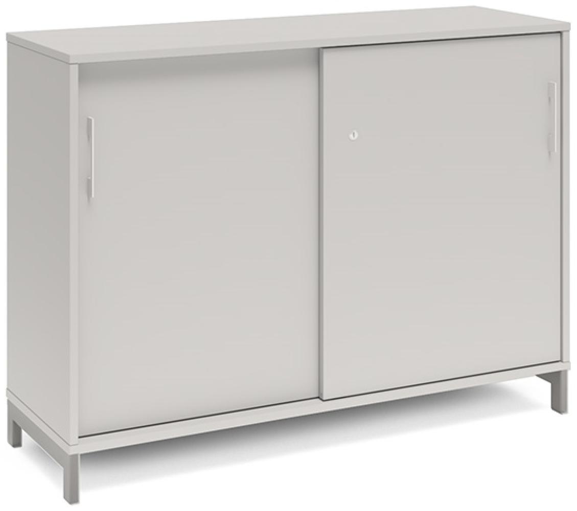 Büroschrank DNA 1200x890 mm Lichtgrau/Alu-Grau Schiebetür 2A4 Bild 1