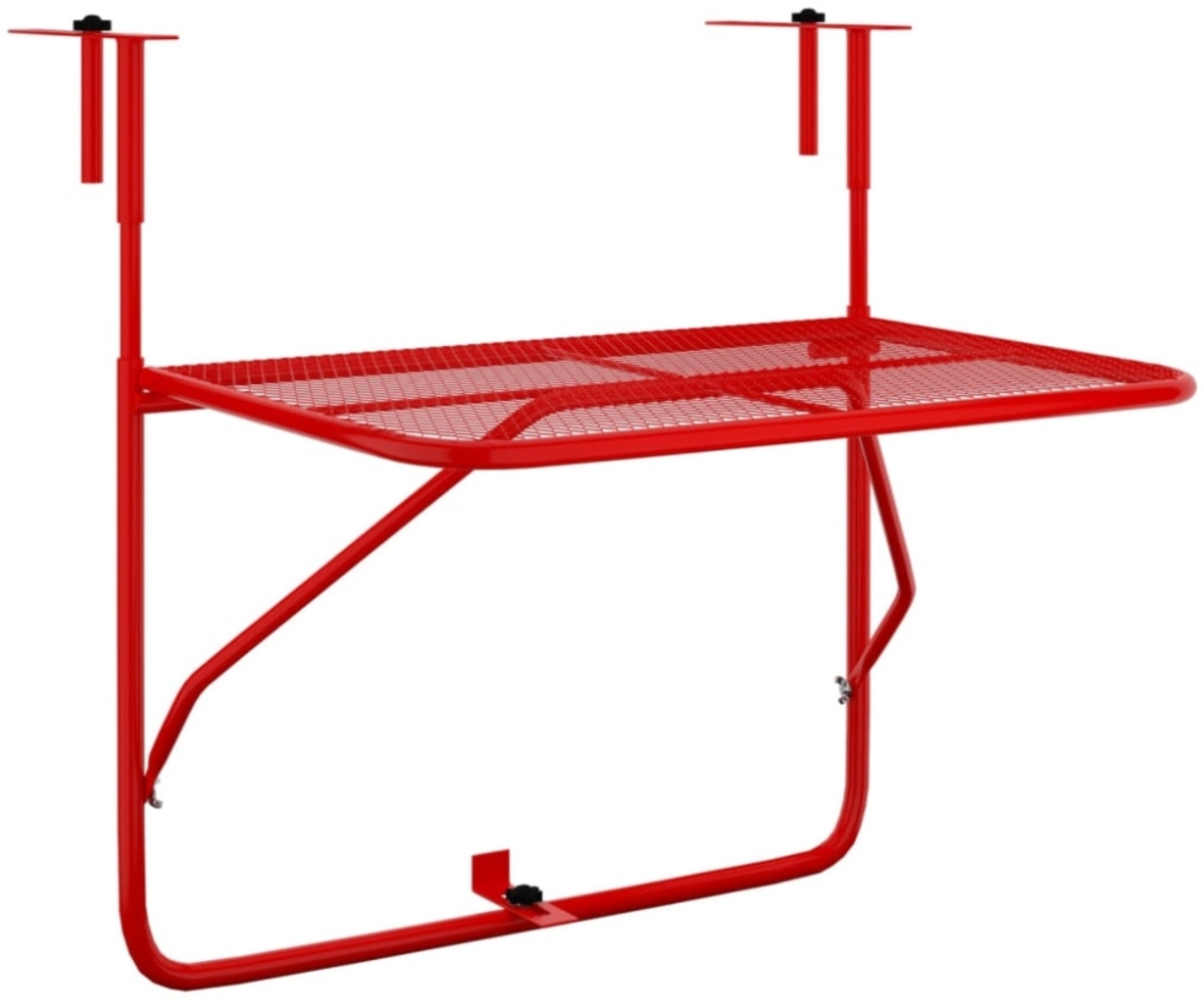 vidaXL Balkontisch Rot 60x40 cm Stahl 340919 Bild 1