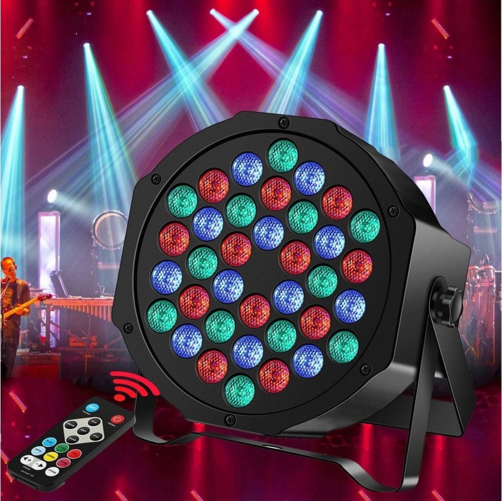 Sunicol LED-Sternenhimmel RGB Bühnenlicht Partylicht mit DMX und Fernbedienung DJ Projektor, 36LEDs, 7 Lichtmodi Strahler DJ Licht Party Club Beleuchtungen Bild 1