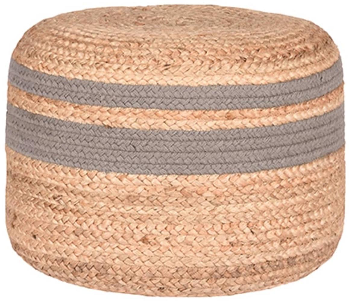 LABEL51 Pouf Geflochtene Jute Grau und Natur 432797 Bild 1