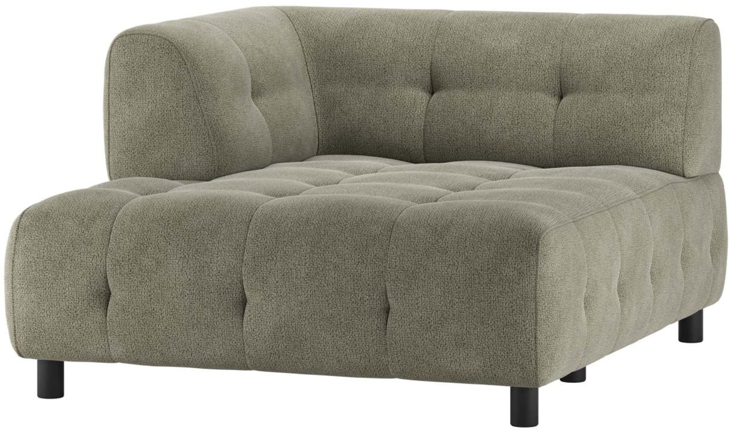 Modulsofa Louis Chaiselongue aus Chenille Links, Grün Bild 1