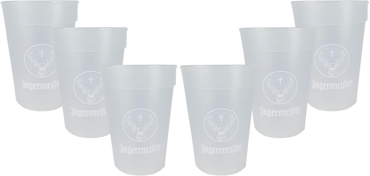 Jägermeister Becher aus Kunststoff Set - 6x Becher 0,3 geeicht Bild 1