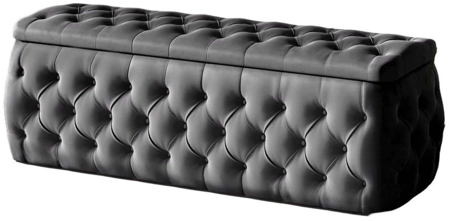 Polsterhocker mit Stauraum ERNESTO 120x50x45 cm Elisa Velvet Anthrazit Bild 1
