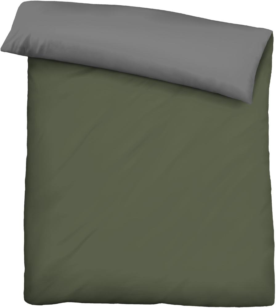 biberna 0455775 Renforce-Bettwäsche UNI, fichte, 1x 140x220 cm + 1x 70x90 cm Bild 1