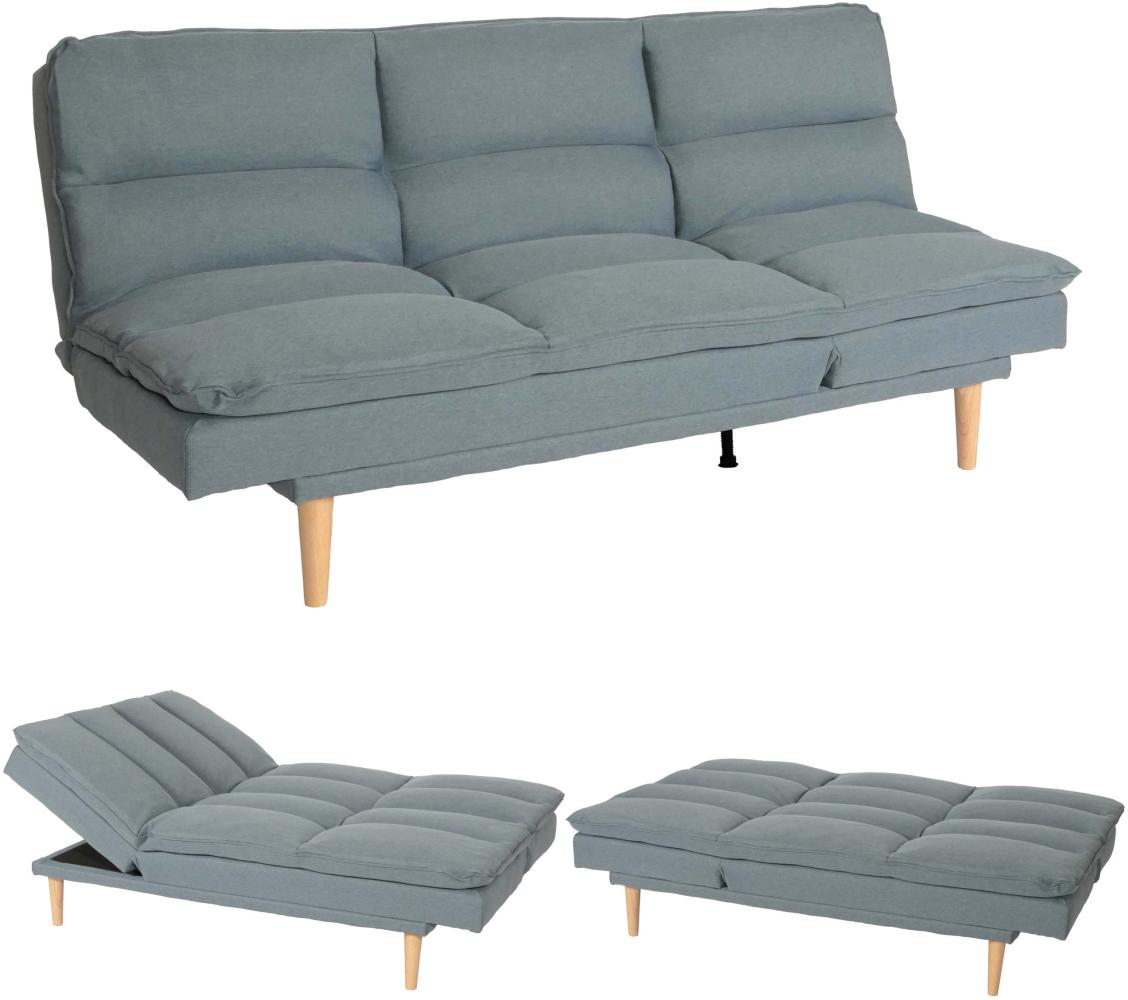 Schlafsofa HWC-M79, Gästebett Schlafcouch Couch Sofa, Schlaffunktion Liegefläche 180x110cm ~ Stoff/Textil blau-grau Bild 1