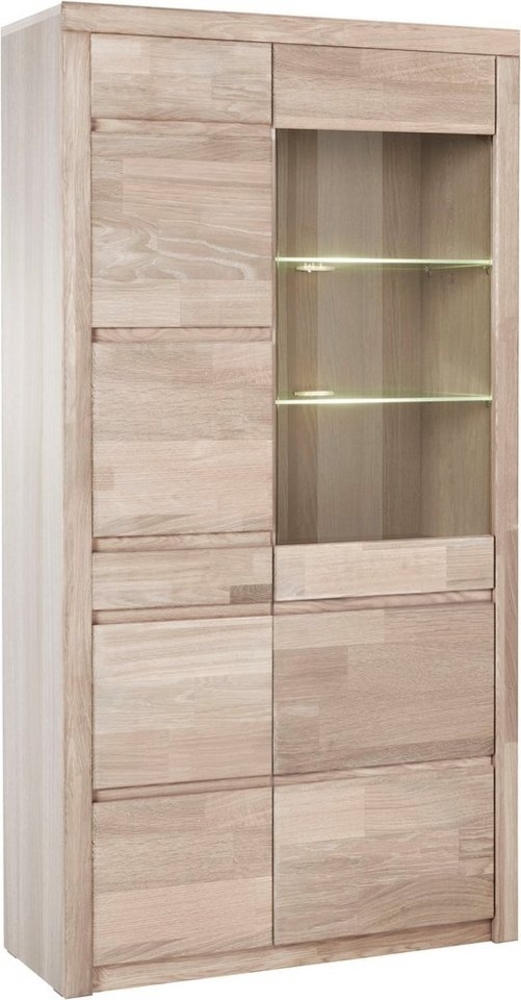 Home affaire Vitrine Silkeborg teilmassiv, schöne grifflose Optik Bild 1