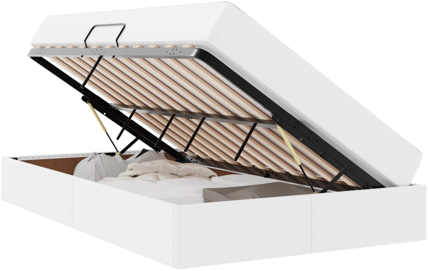 vidaXL Aufbewahrungsbett mit Matratze Weiß 120x190 cm Kunstleder 3399601 Bild 1