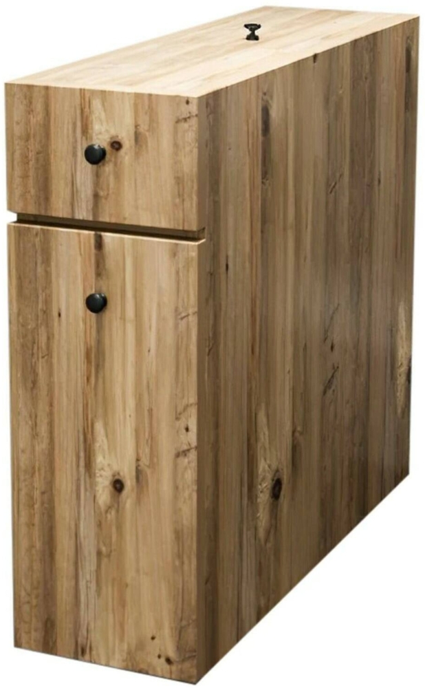 Dmora Badezimmermöbel Isidora, Badezimmerschrank, Mehrzweckschrank, Hängeschrank mit Spiegel, 20x60h55 cm, Eiche Bild 1