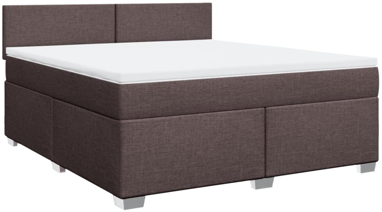 vidaXL Boxspringbett mit Matratze Dunkelbraun 180x200 cm Stoff 3285963 Bild 1