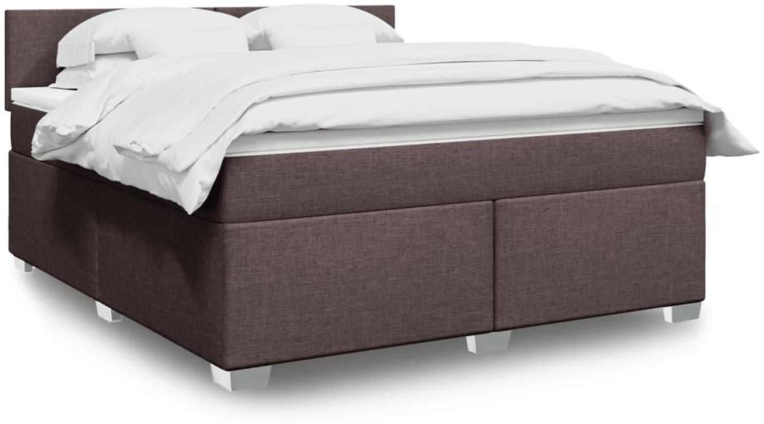 vidaXL Boxspringbett mit Matratze Dunkelbraun 180x200 cm Stoff 3285963 Bild 1